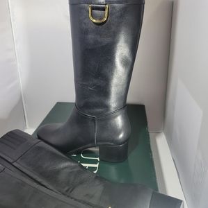 Ralph Lauren black leather riding boots size 6.5